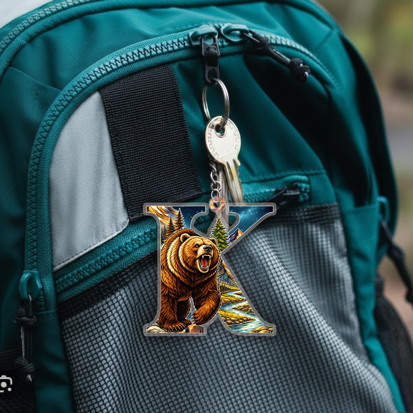 Letter K Native American Keychain