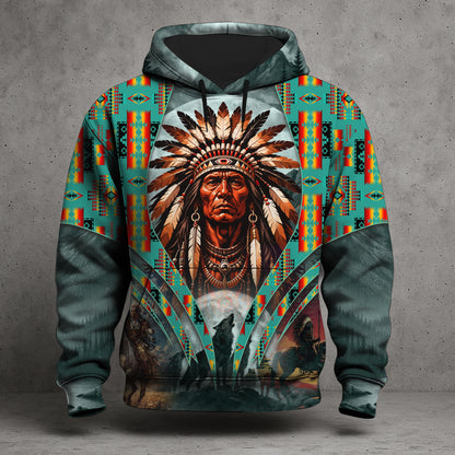 Native American Chief Hoodie – Tribal Spirit Heritage All Over Print Hoodie