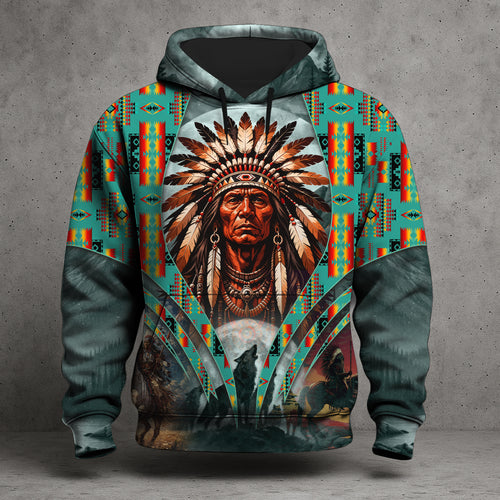 Native American Chief Hoodie – Tribal Spirit Heritage All Over Print Hoodie