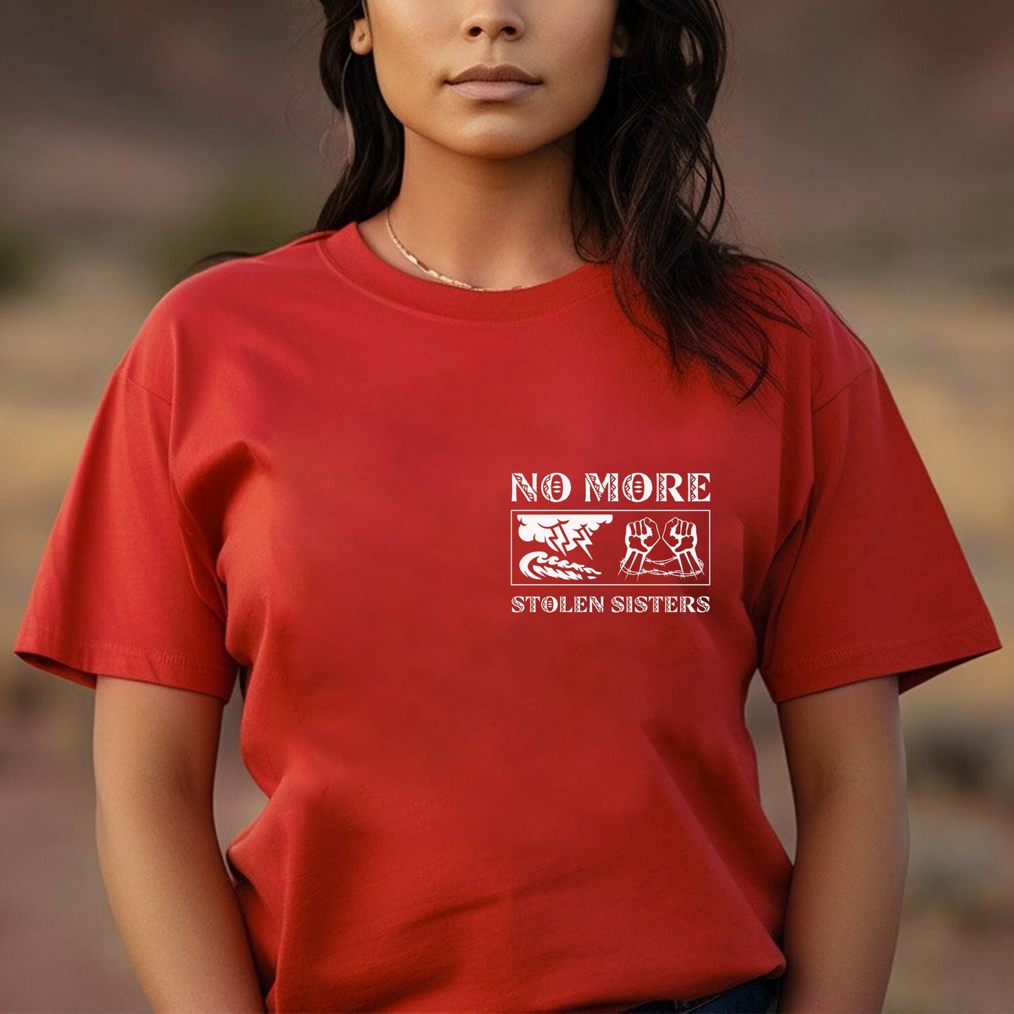 No More Stolen Sisters MMIW - Unisex T-Shirt/T-Shirt V-Neck/Hoodie/Sweatshirt - Two Sides