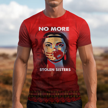 3D T-Shirt - MMIW No More Stolen Sisters Red Hand
