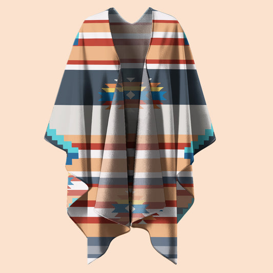 Boho Poncho with Wild Pattern and Native Dreamcatchers