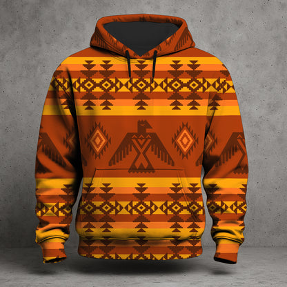 Native American Thunderbird Pattern 3D Hoodie – Southwestern Tribal Design