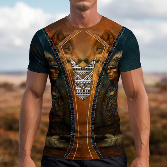 3D T-Shirt " Native Spirit – Wolf & Chief All Over Print"