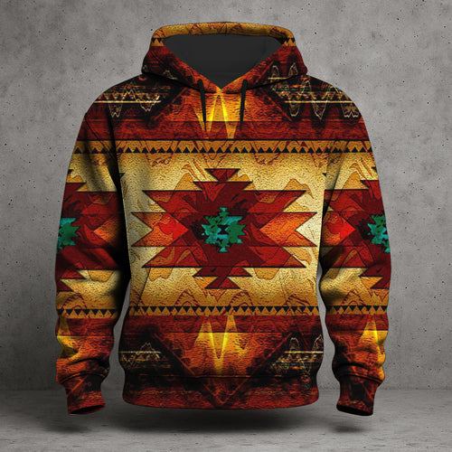 Native American 3D Hoodie – Tribal Geometric Pattern Southwestern Style