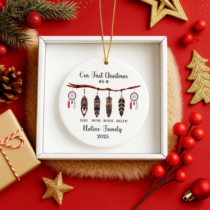 Personalized Native Family Ceramic Ornament - Custom Name