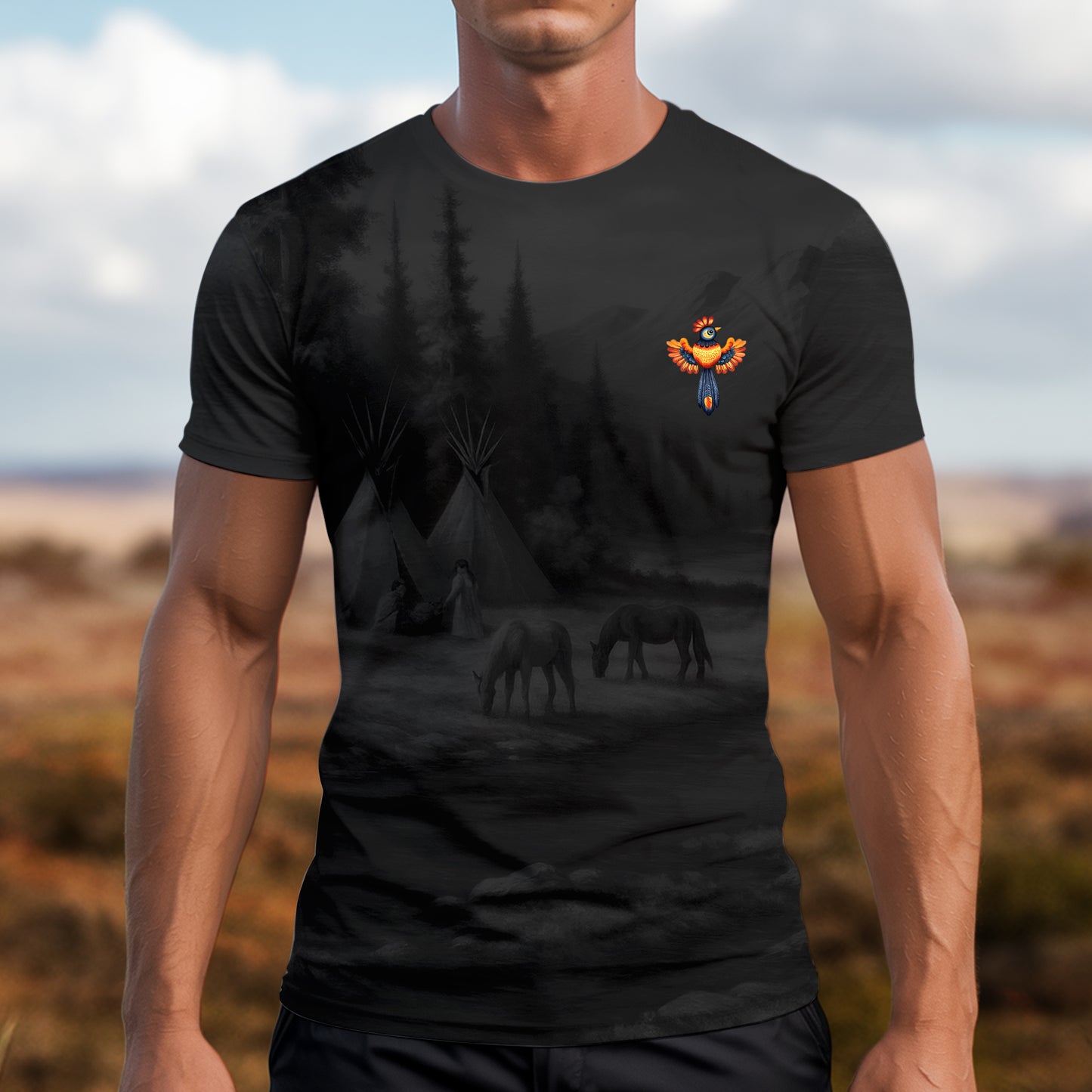 3D T-Shirt  "NO ONE IS ILLEGAL ON STOLEN LAND. WE WALK ON NATIVE LAND"