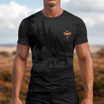 3D T-Shirt  "NO ONE IS ILLEGAL ON STOLEN LAND. WE WALK ON NATIVE LAND"