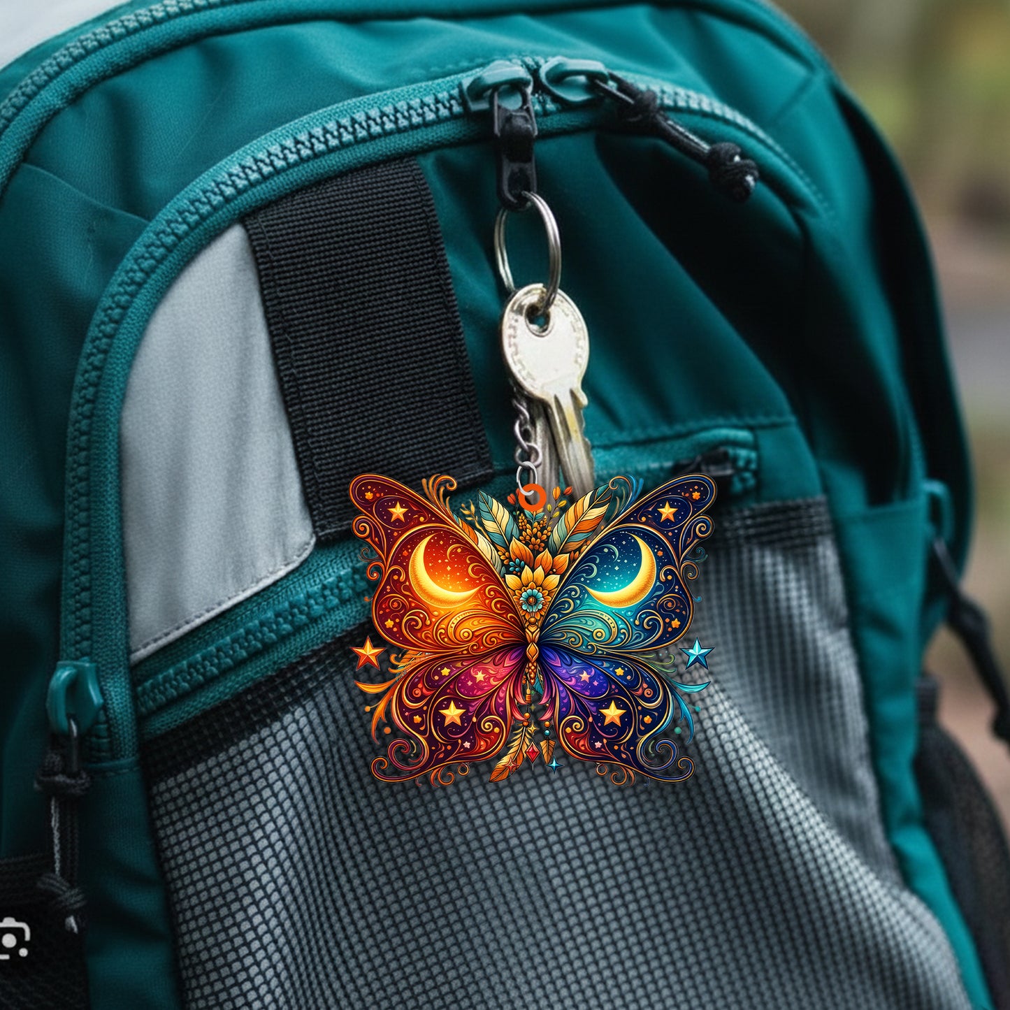 Native Butterfly Keychain – Spiritual Animal Totem, Boho Gift for Butterfly Lovers