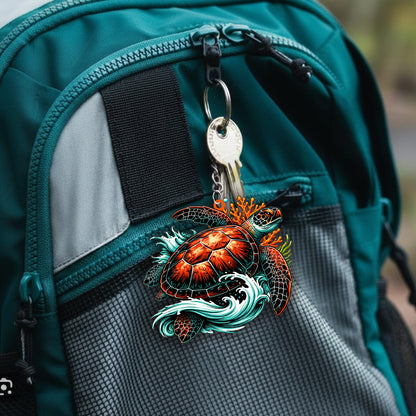 Native Turtle Keychain – Spiritual Animal Totem, Boho Gift for Turtle Lovers