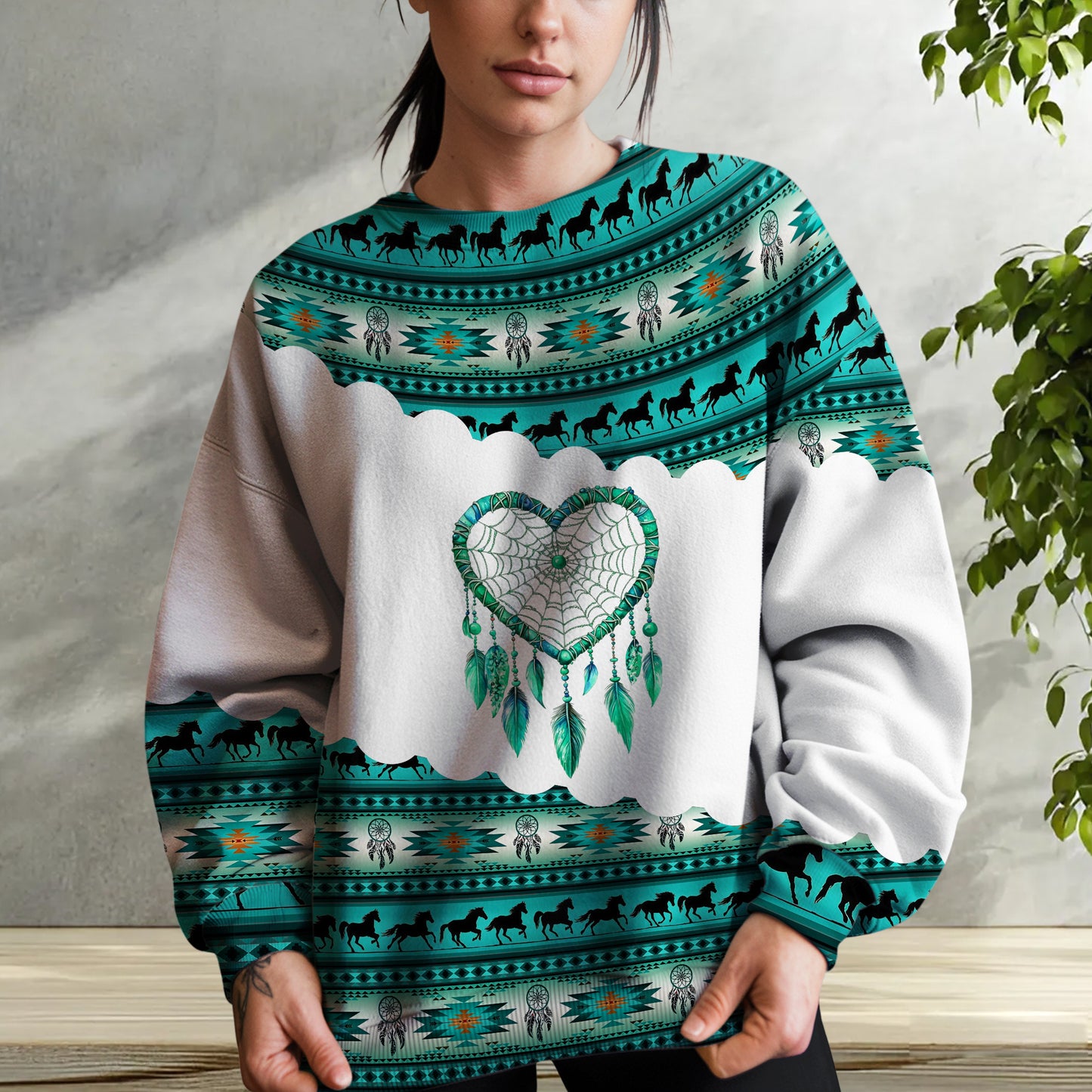 Pattern Horse All Over Print Graphic Native American Style 02