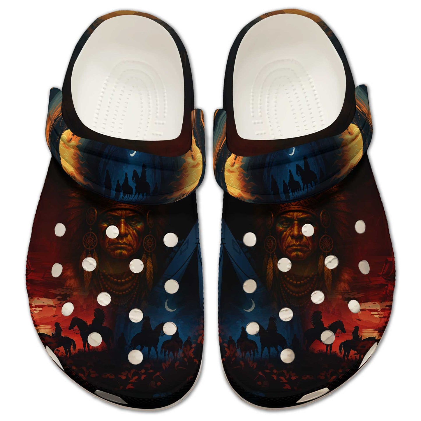 Native Heritage – The Chief Spirit Clogs in Red & Blue