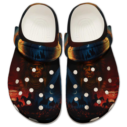 Native Heritage – The Chief Spirit Clogs in Red & Blue