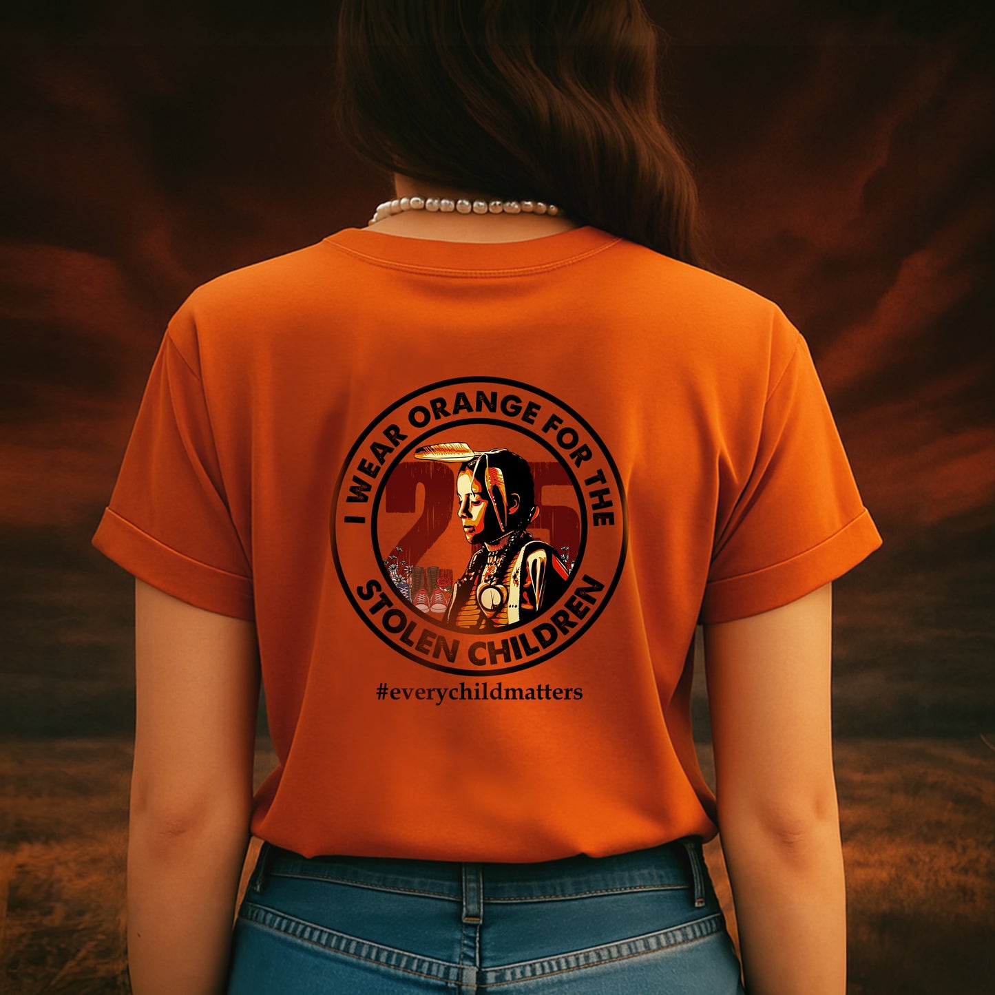 2 Sided T-Shirt "Every Child Matters - You Are Not Forgotten and  I Wear Orange For The 215 Stolen Children" - Two Sides
