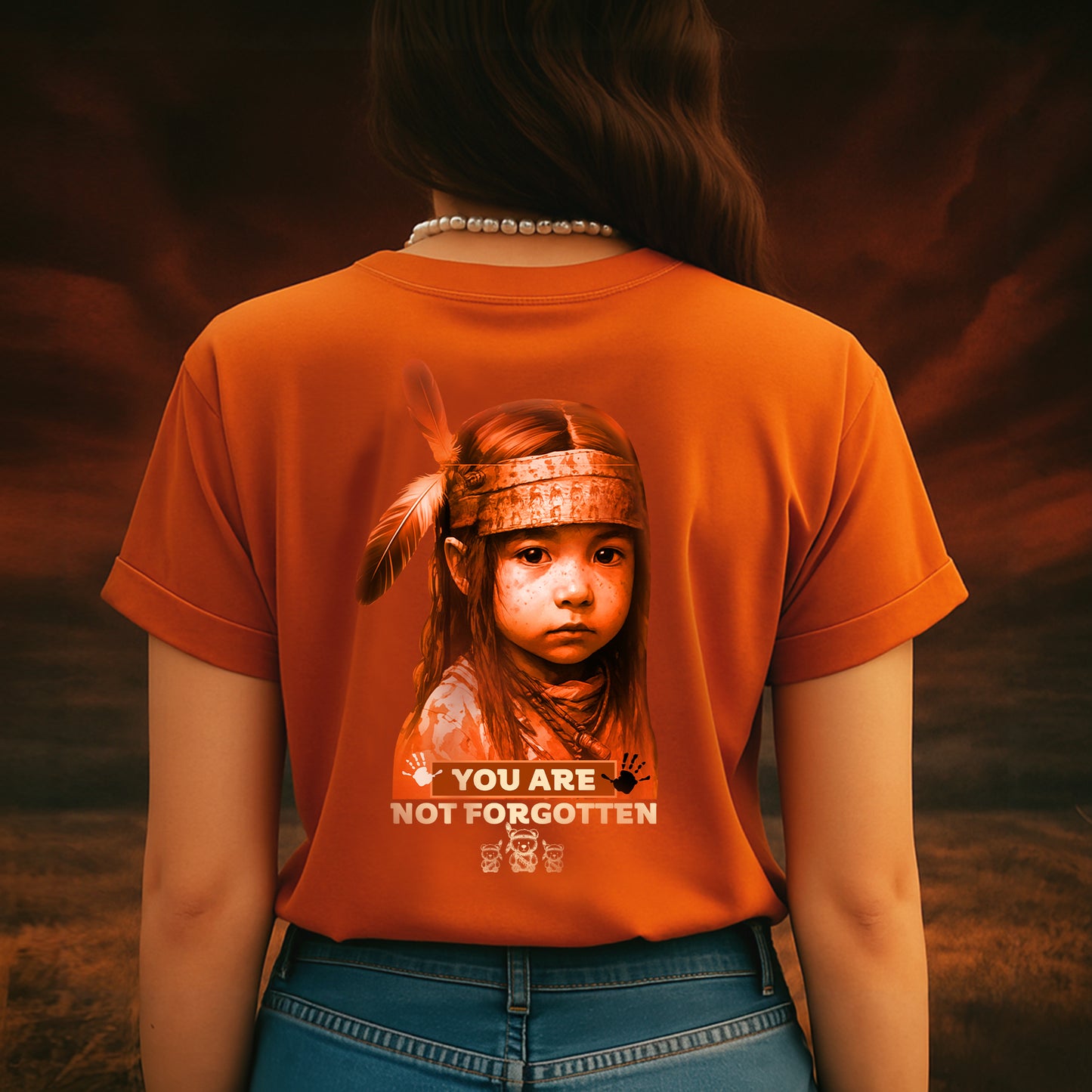 Every Child Matters Orange Hummingbird Feather Shirt And Indigenous Awareness Tee - Two Sides