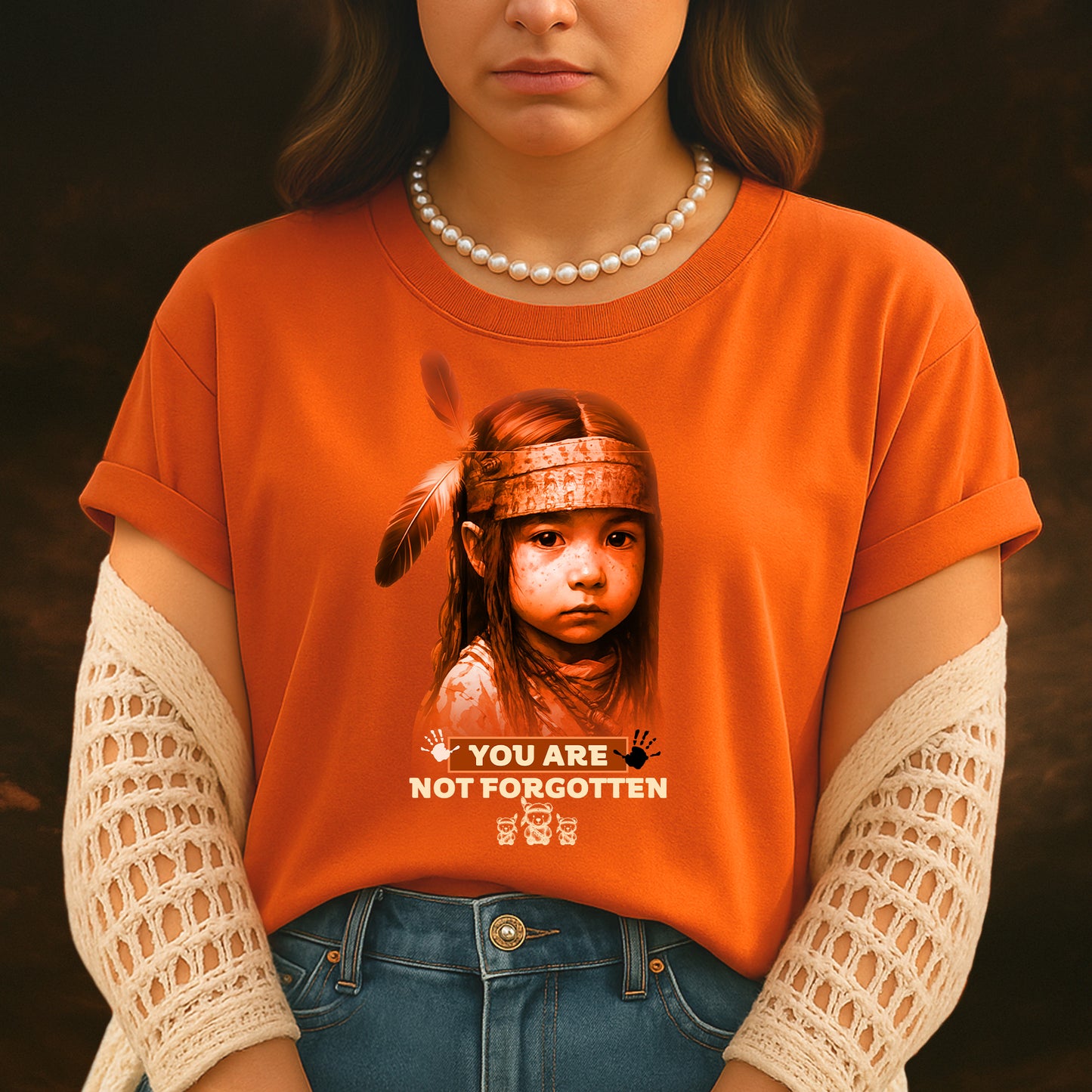 2 Sided T-Shirt "Every Child Matters - You Are Not Forgotten and  I Wear Orange For The 215 Stolen Children" - Two Sides