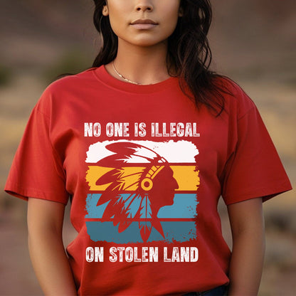 No One Is Illegal On Stolen Land - Native Land Unisex T-Shirt/Hoodie/V-Neck/Sweatshirt