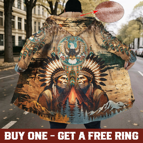 Native Twin Chief Dream Cloak – Strength and Honor in Earth Tones