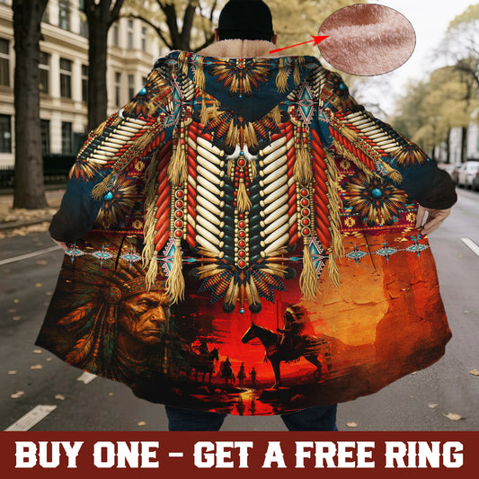 Native Chief of the Plains – Courage Beneath the Red Sky