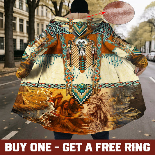 Native Tribal Council Dream Cloak – Wisdom and Unity in Earth Tones