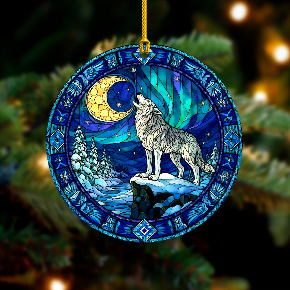 Howling Wolf Style Moonlit Forest - Unique Christmas Gift Decor Flat Acrylic