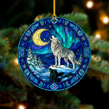 Howling Wolf Style Moonlit Forest - Unique Christmas Gift Decor Flat Acrylic
