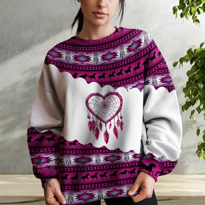 Dreamcatcher Hoodie – Tribal Horse, Feather & Boho Pattern