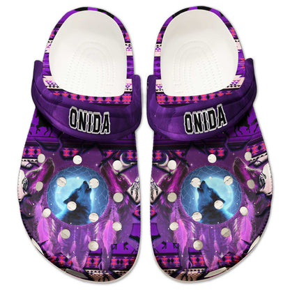 Custom Name Native Wolf Clogs – A Magical Family Gift Honoring the Spirit Within