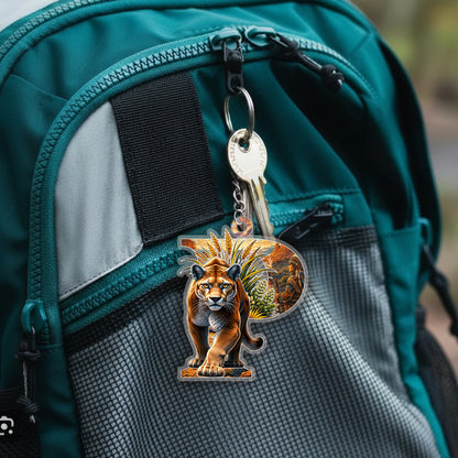 Letter P Native American Keychain