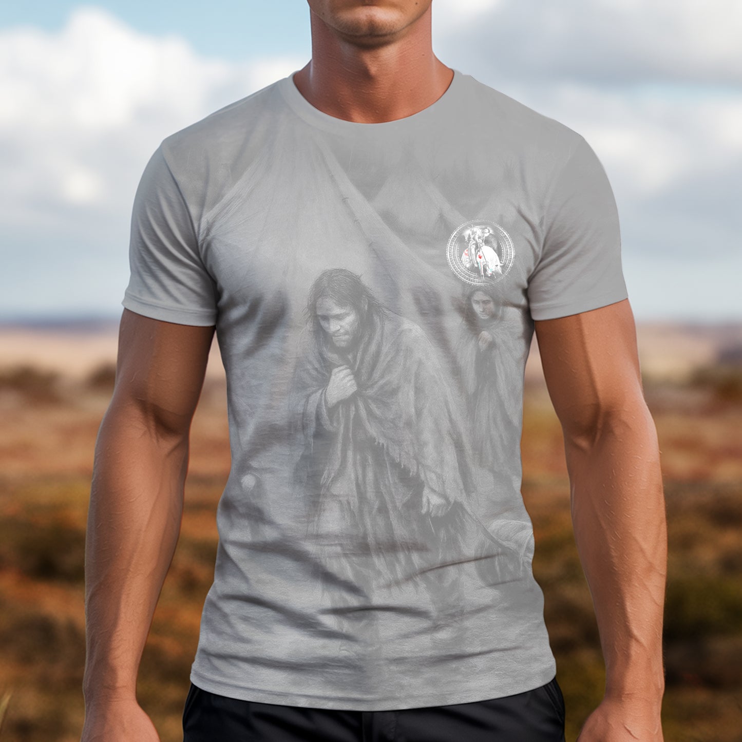 3D T-Shirt  "Trail Of Tears 1828 - 1838 125000 Native American Shirt Man Ride Horse
