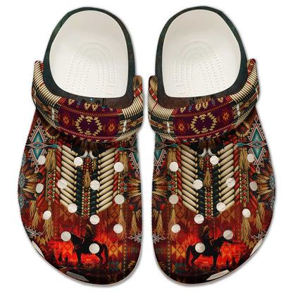 Native American Clogs for Men & Women – Dreamcatcher, Eagle & Horse Tribal Pattern