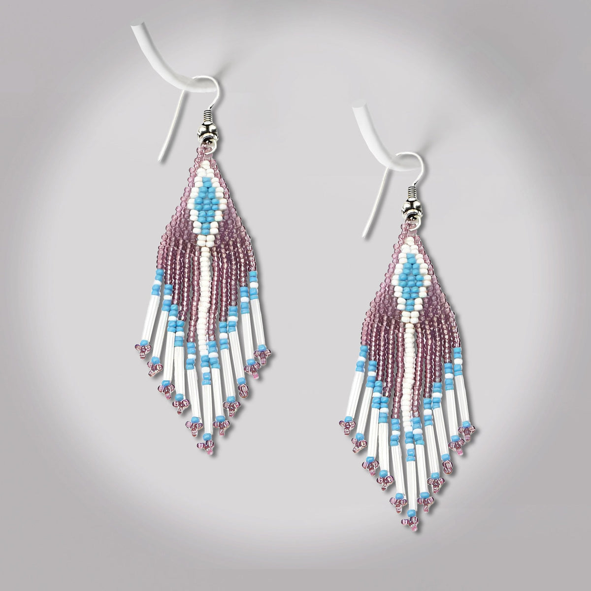 Purple Seed Beaded Handmade Earrings For Women