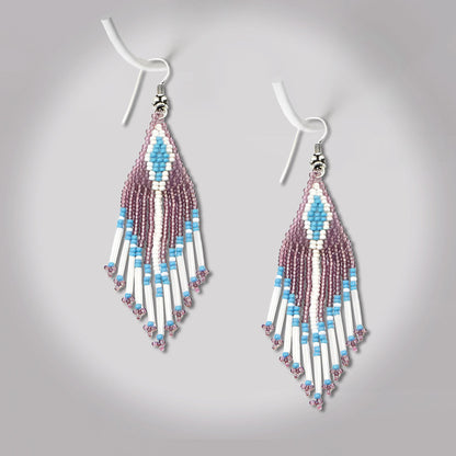 Purple Seed Beaded Handmade Earrings For Women