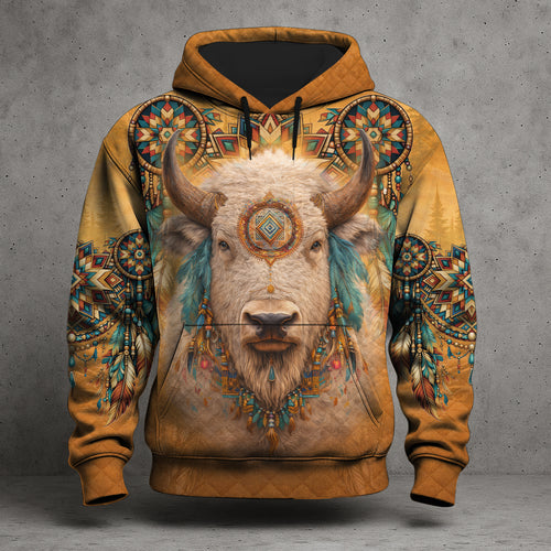 Sacred White Buffalo Hoodie – Native American Spirit All Over Print Hoodie
