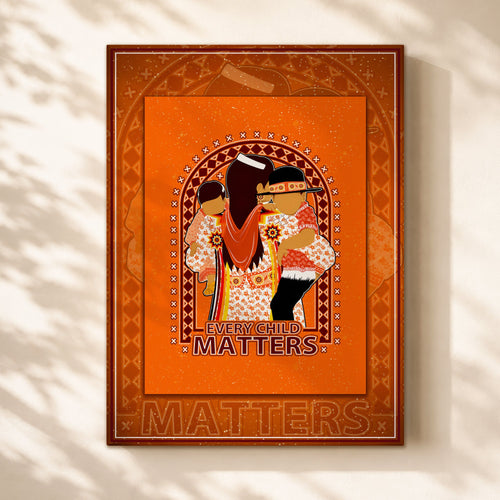 Native American Mother & Children Canvas - Every Child Matters Artwork