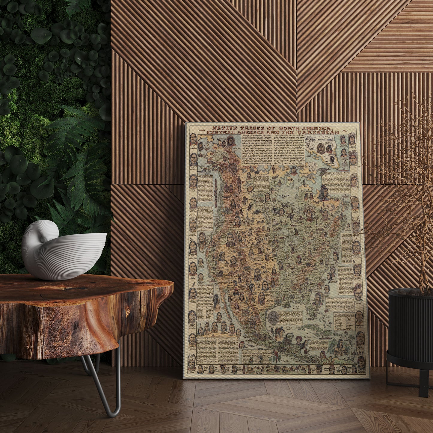 Native Tribes of North American central America and the Caribbean Maps Poster