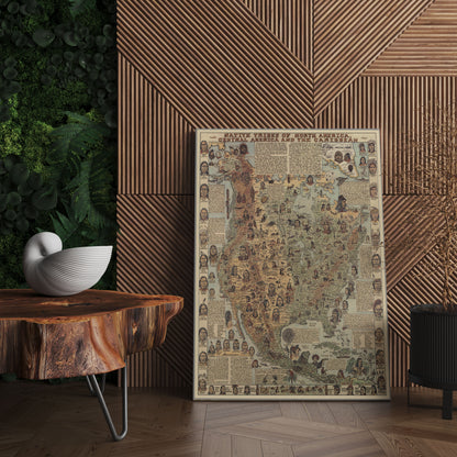 Native Tribes of North American central America and the Caribbean Maps Poster