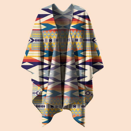 Boho Poncho with Wild Pattern and Native Dreamcatchers
