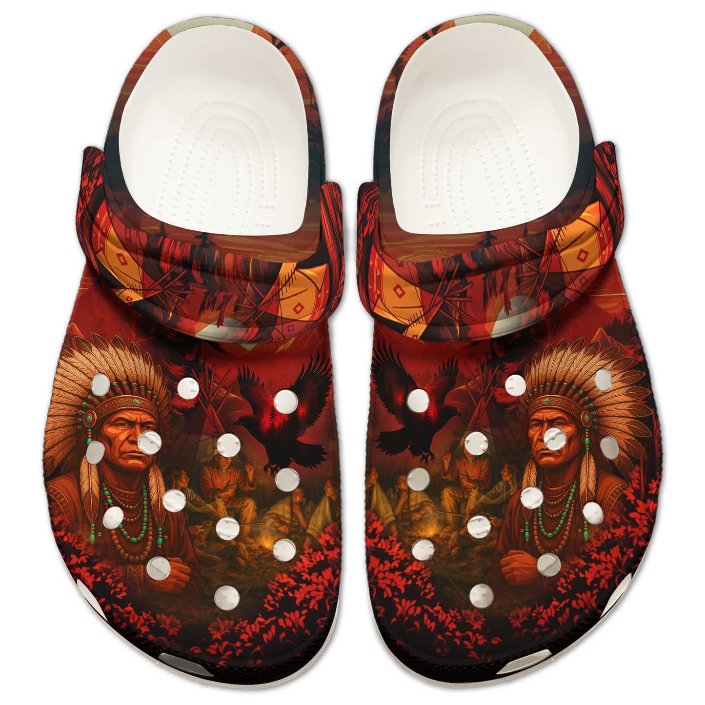 Clogs – Tribal Green, Galloping Horses & Dreamcatcher Motif