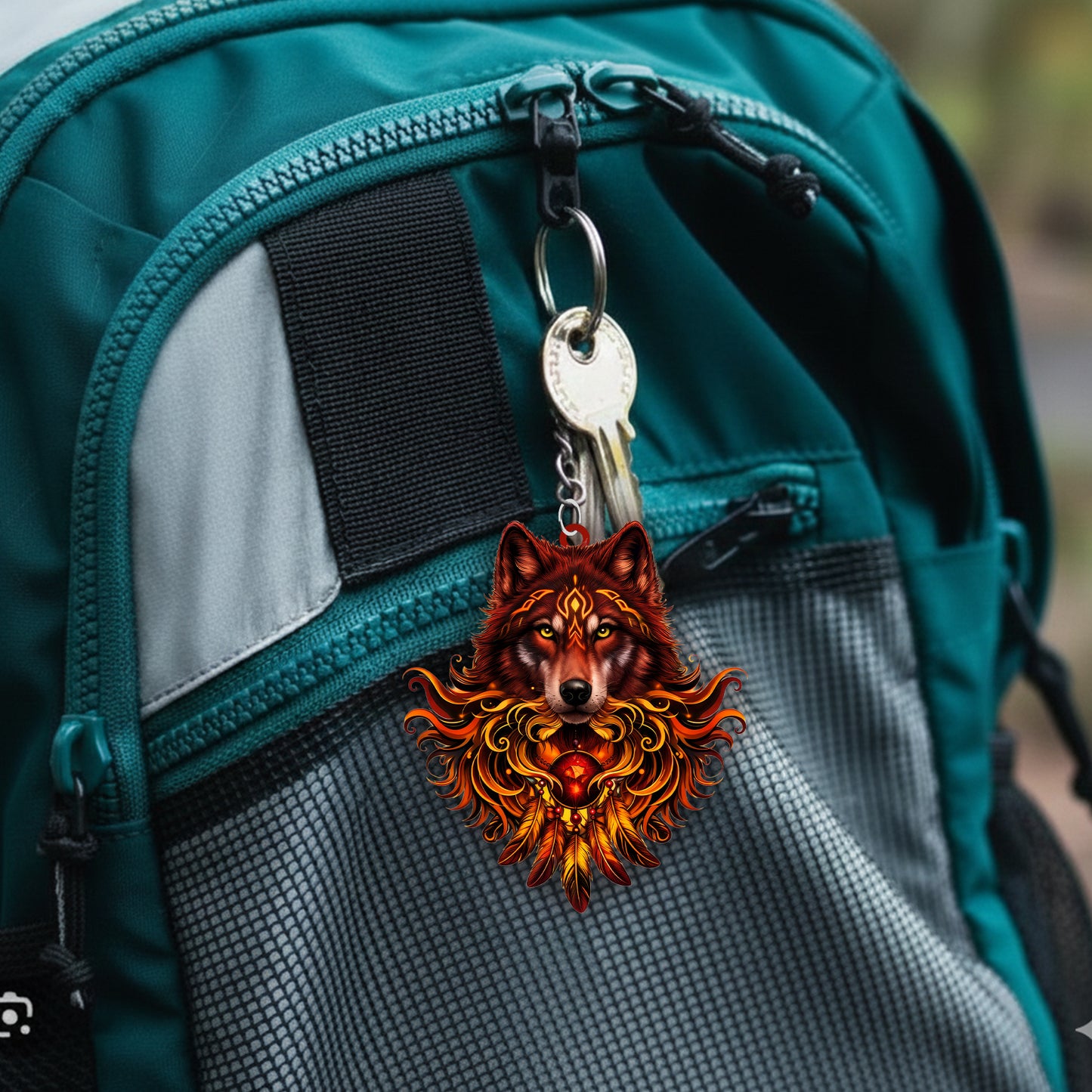 Native Eagle Keychain – Spiritual Animal Totem, Boho Gift for Eagle Lovers