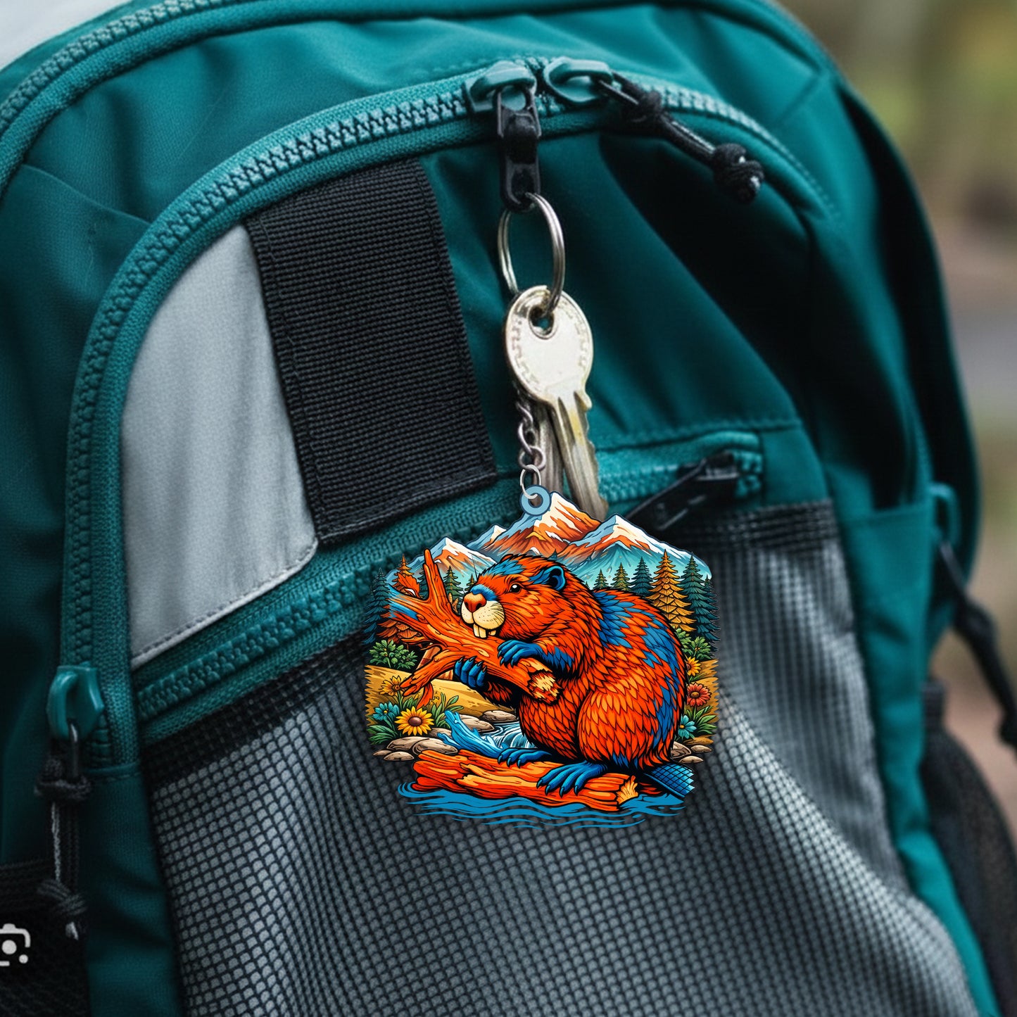 Beaver Keychain – Spiritual Animal Totem, Boho Gift for Beaver Lovers
