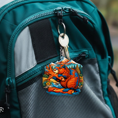 Beaver Keychain – Spiritual Animal Totem, Boho Gift for Beaver Lovers