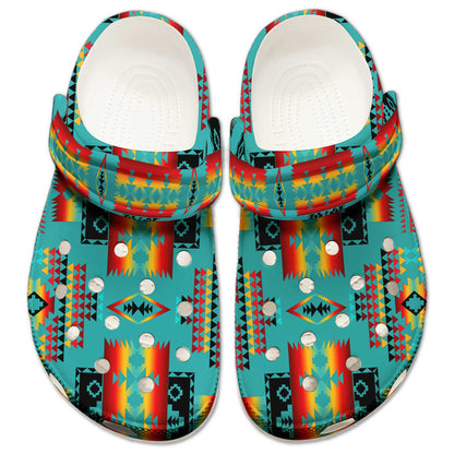 Colorful Aztec Pattern Clogs – Vibrant Native Style, Unique Gift for Family