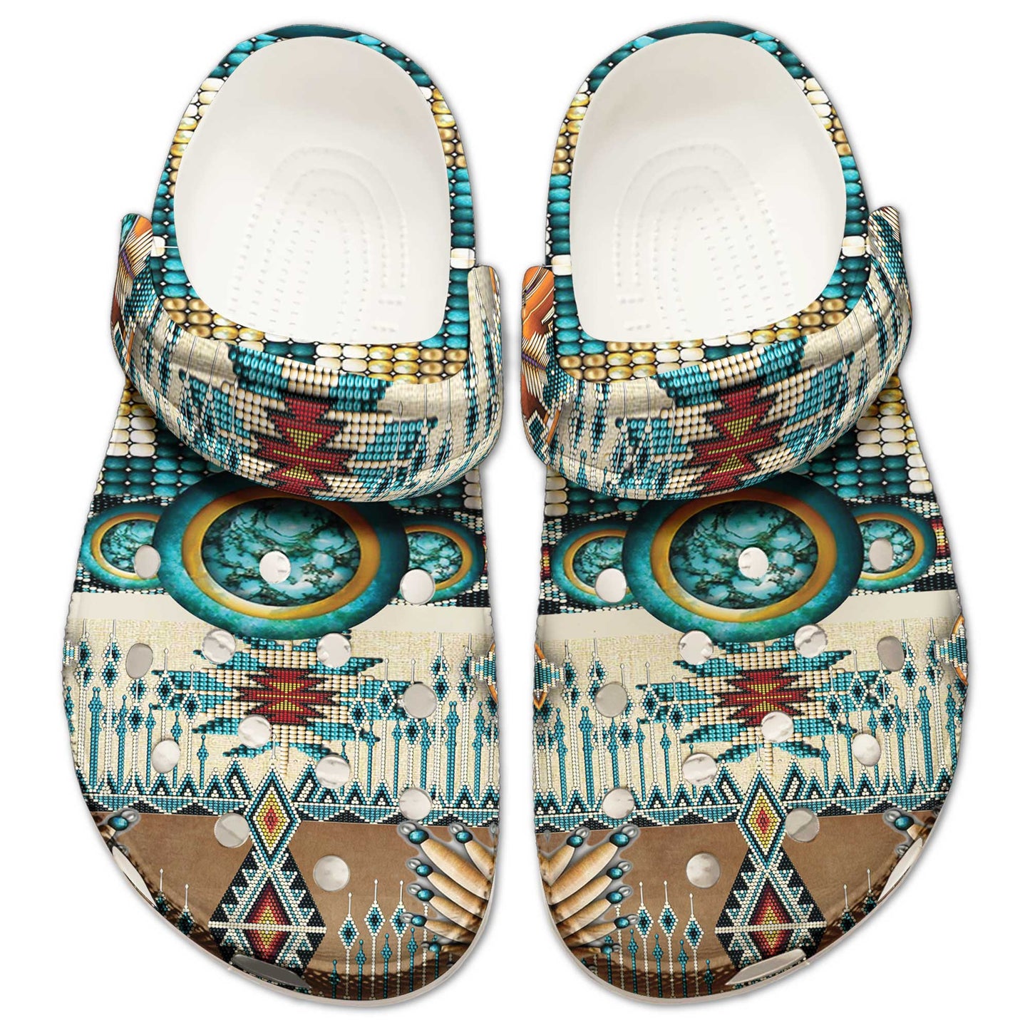 Turquoise Tribal Clogs – Native Southwest Style, Unique Family Gift