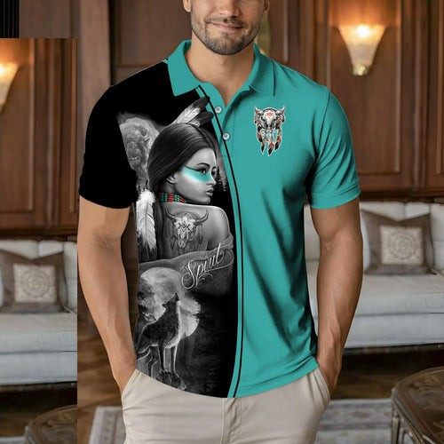 Native American  Polo Shirt - Native Woman