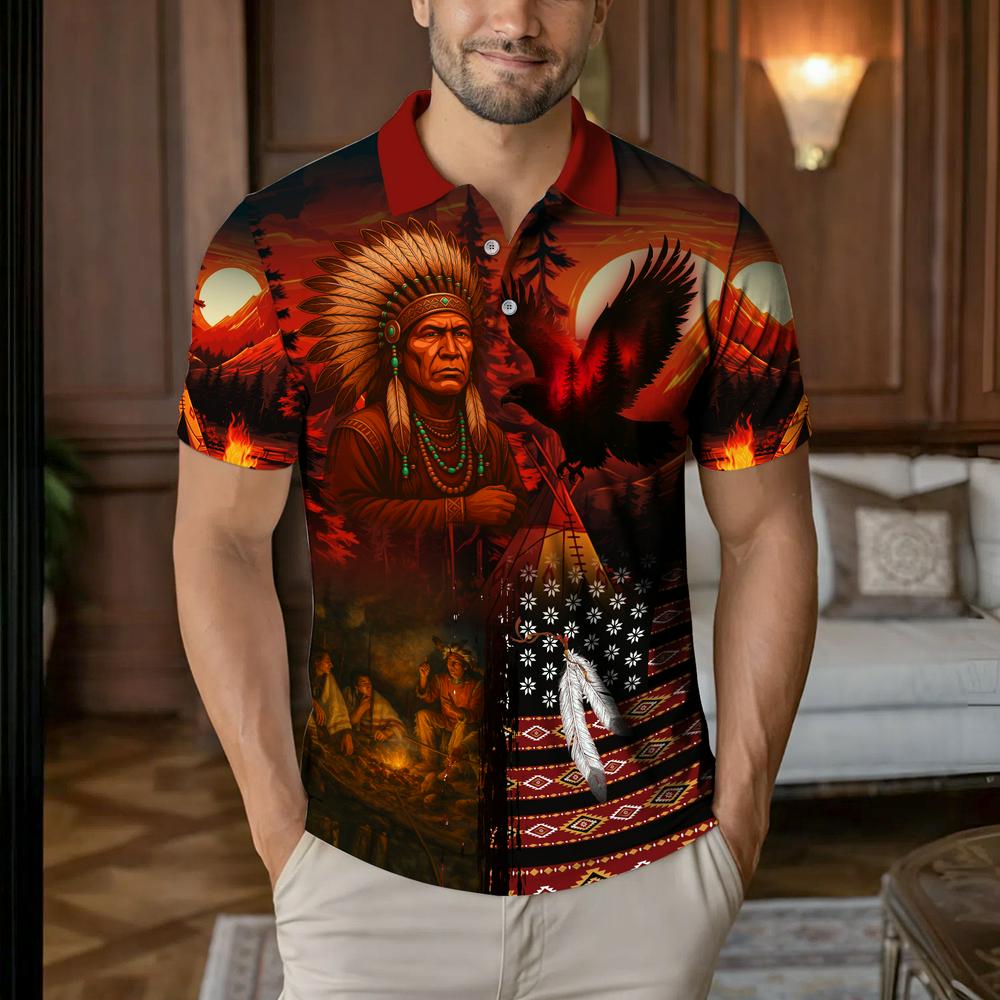 Native American  Polo Shirt - The Chief Spirit Honoring Native Roots