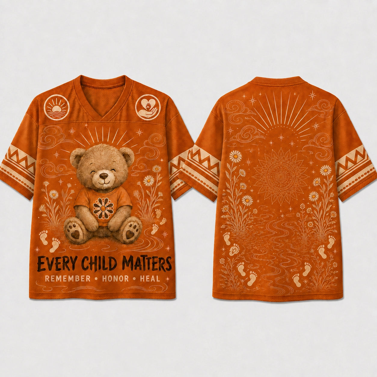 Every Child Matters Jersey, Orange Day Shirt, Indigenous Awareness Oversized Mesh Jersey , Remember Honor Heal