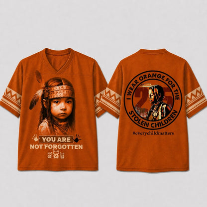 Every Child Matters Orange Jersey - Native Girl Portrait You Are Not Forgotten Shirt