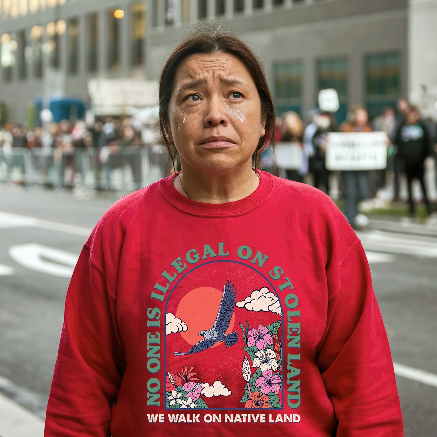 NO ONE IS ILLEGAL ON STOLEN LAND. WE WALK ON NATIVE LAND Style 5 - One Sides