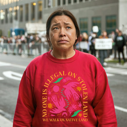 NO ONE IS ILLEGAL ON STOLEN LAND. WE WALK ON NATIVE LAND Style 2 - One Sides